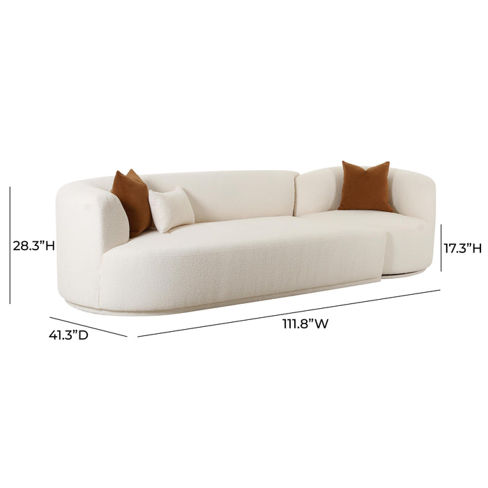 Fickle Cream Boucle 2-Piece Modular LAF Sofa - UK - Home And Beyond