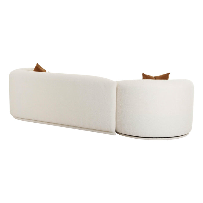 Fickle Cream Boucle 2-Piece Modular RAF Sofa - UK - Home And Beyond