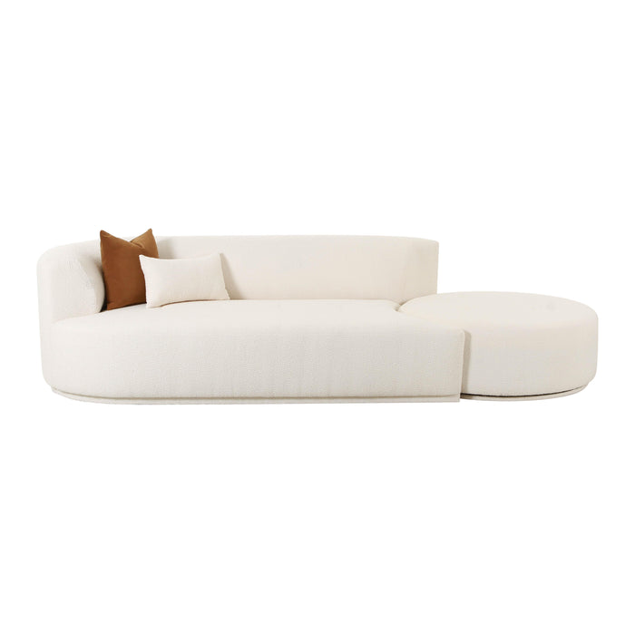 Fickle Cream Boucle 2-Piece Chaise Modular LAF Sofa - UK - Home And Beyond