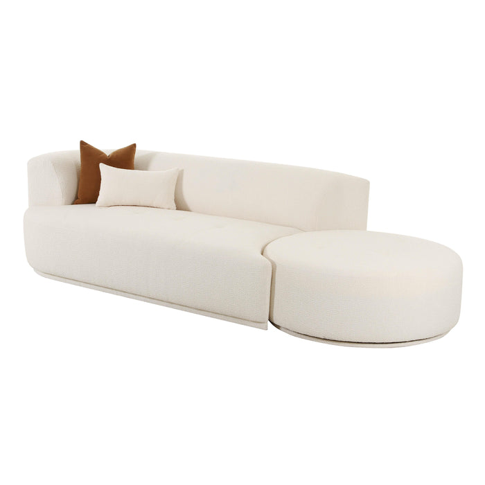 Fickle Cream Boucle 2-Piece Chaise Modular LAF Sofa - UK - Home And Beyond