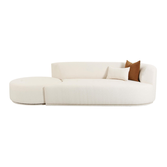 Fickle Cream Boucle 2-Piece Chaise Modular RAF Sofa - UK - Home And Beyond