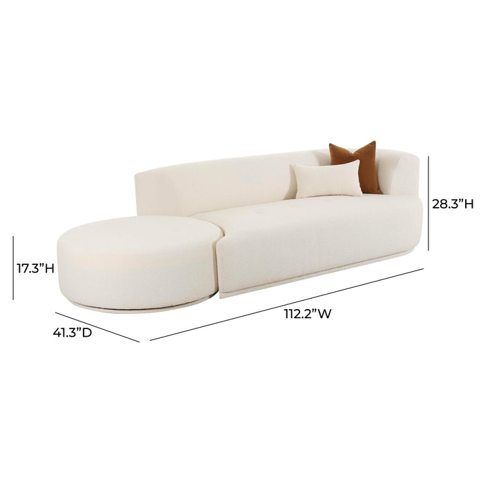 Fickle Cream Boucle 2-Piece Chaise Modular RAF Sofa - UK - Home And Beyond