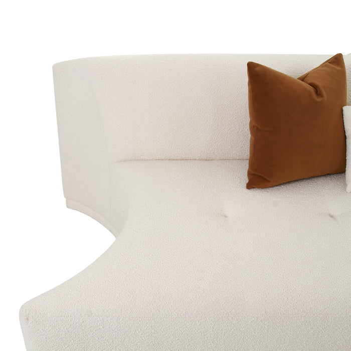 Fickle Cream Boucle Modular Armless Loveseat - UK - Home And Beyond