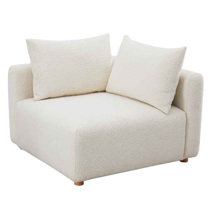 Hangover Cream Performance Boucle Modular Corner Chair