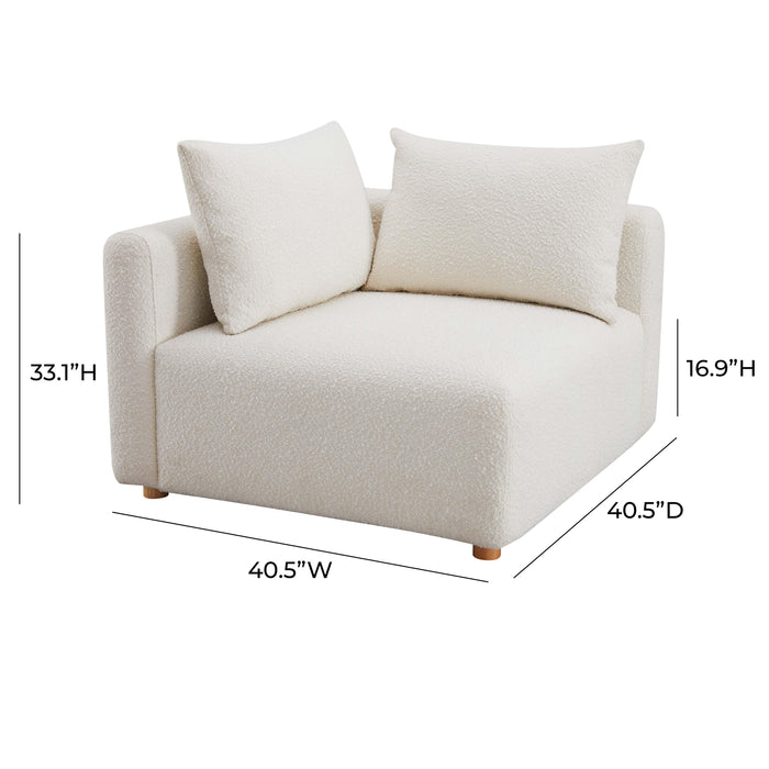 Hangover Cream Performance Boucle Modular Corner Chair