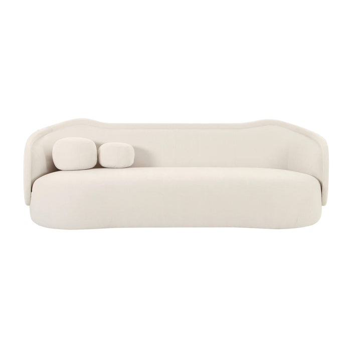 Circe Cream Textured Velvet Sofa - UK - Home And Beyond