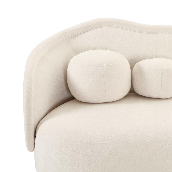 Circe Cream Textured Velvet Sofa - UK - Home And Beyond