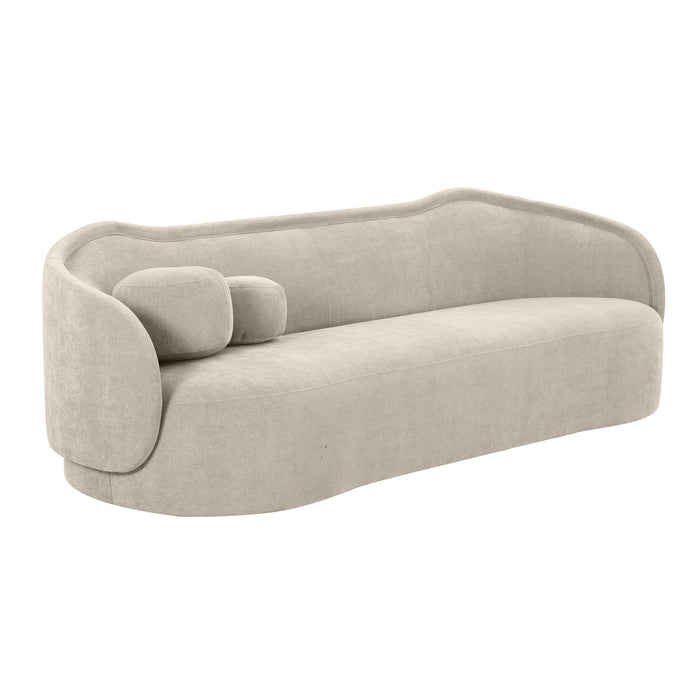 Circe Taupe Textured Velvet Sofa - UK - Home And Beyond