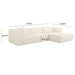 Tarra Fluffy Oversized Cream Corduroy Modular RAF Sectional - UK - Home And Beyond