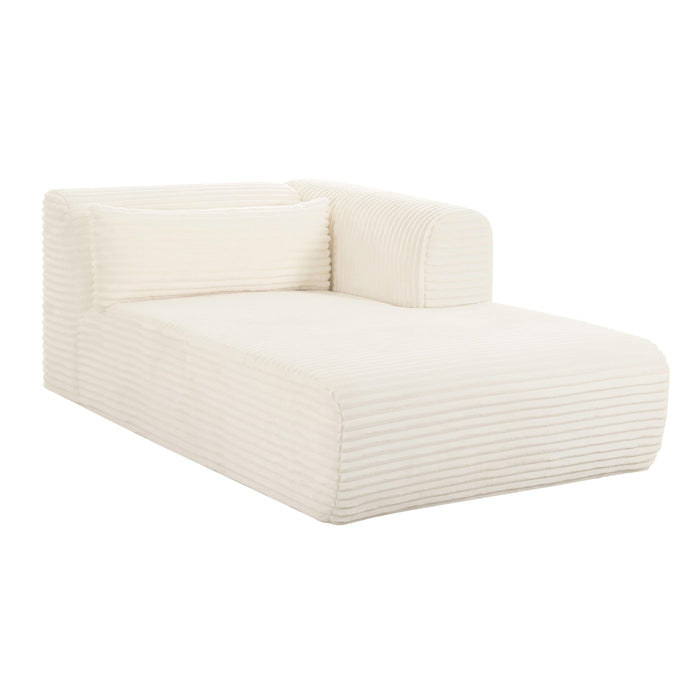 Tarra Fluffy Oversized Cream Corduroy Modular RAF Chaise - UK - Home And Beyond