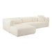 Tarra Fluffy Oversized Cream Corduroy Modular LAF Sectional - UK - Home And Beyond