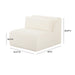 Tarra Fluffy Oversized Cream Corduroy Modular Armless Chair - UK - Home And Beyond
