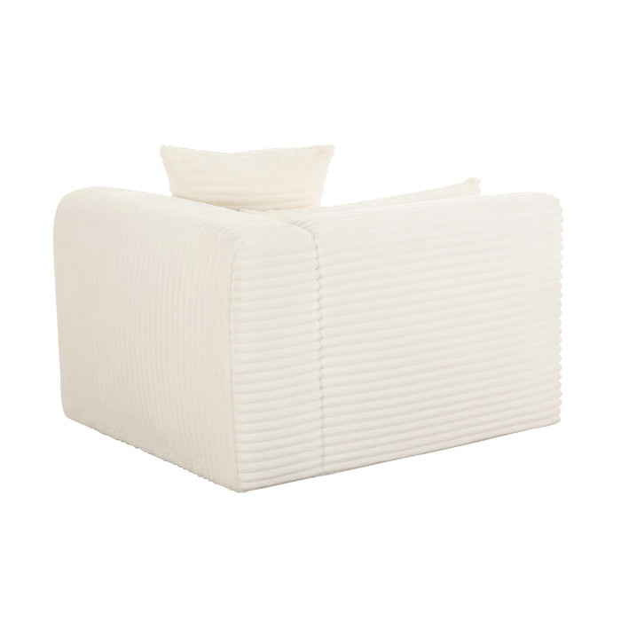 Tarra Fluffy Oversized Cream Corduroy Modular RAF Corner Chair - UK - Home And Beyond