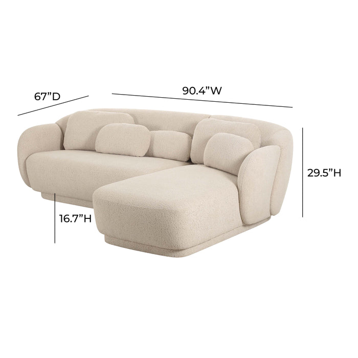 Misty Cream Boucle Sectional - RAF - UK - Home And Beyond