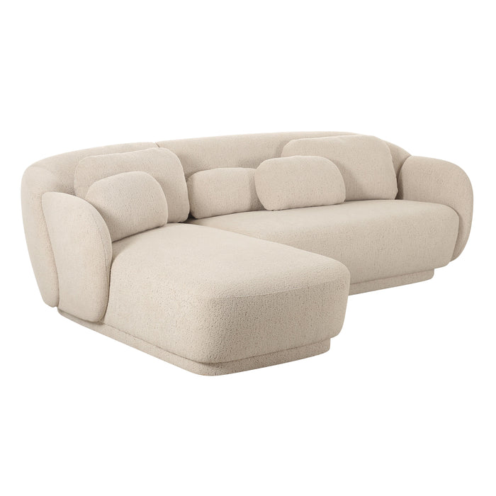 Misty Cream Boucle Sectional - LAF - UK - Home And Beyond