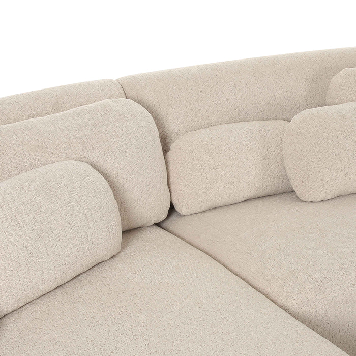 Misty Cream Boucle Sectional - LAF - UK - Home And Beyond