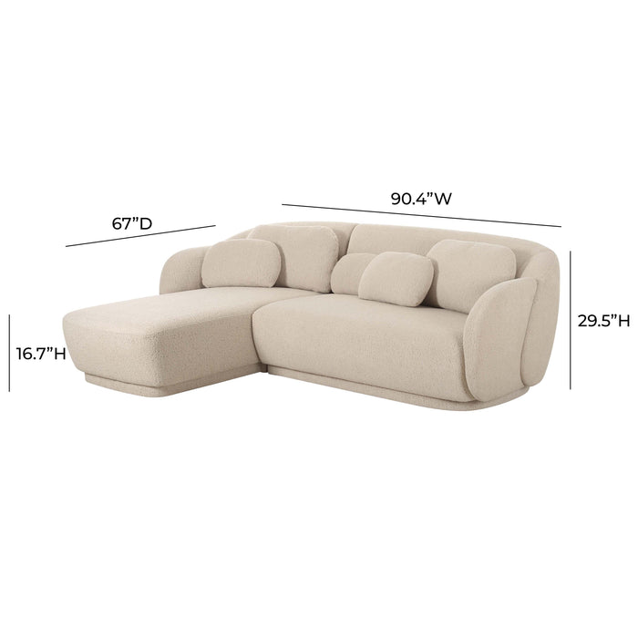 Misty Cream Boucle Sectional - LAF - UK - Home And Beyond