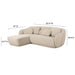 Misty Cream Boucle Sectional - LAF - UK - Home And Beyond