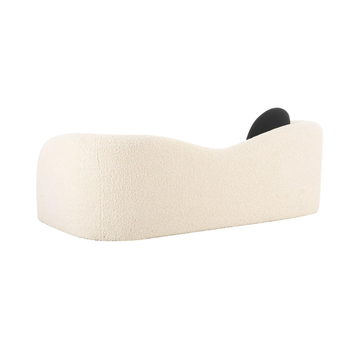 Leonie Beige Faux Shearling 84 inch Sofa - Home And Beyond