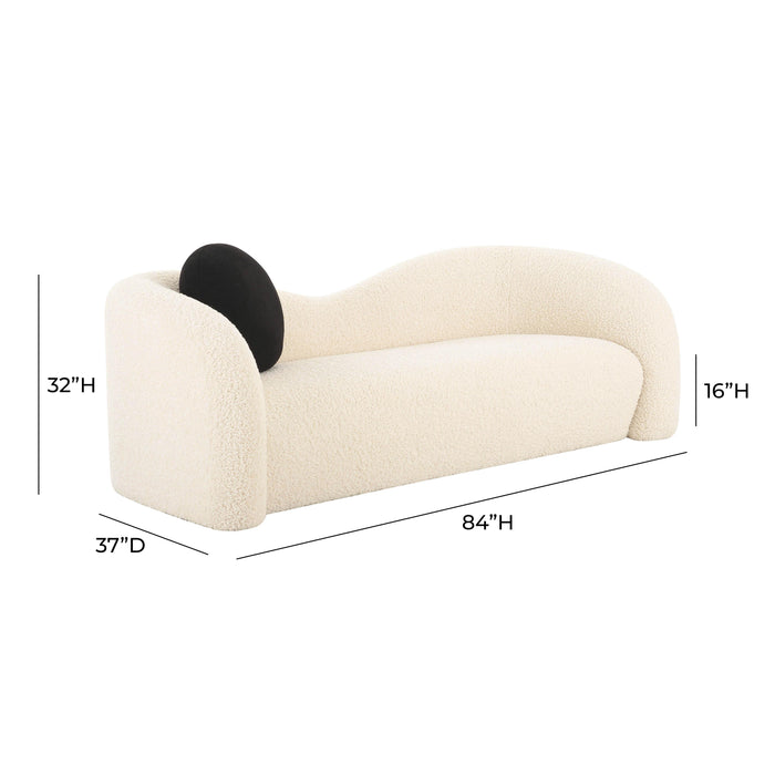 Leonie Beige Faux Shearling 84 inch Sofa - Home And Beyond