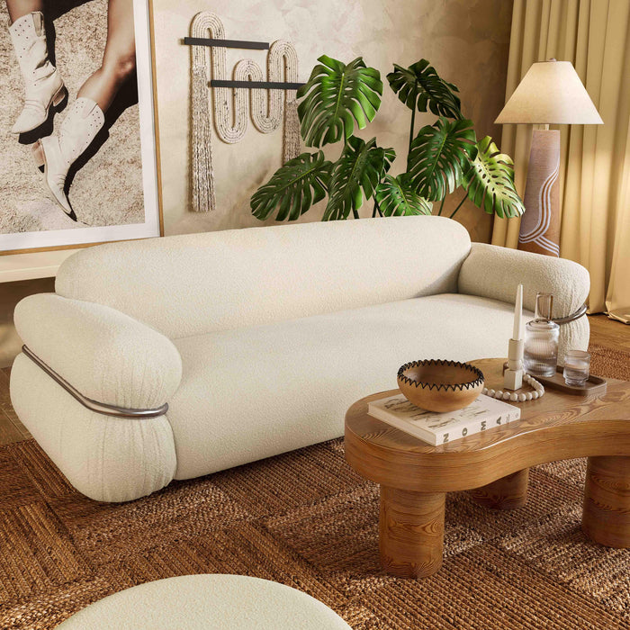 Leyla Cream Boucle Sofa - Home And Beyond