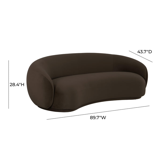 Kendall Chocolate Brown Velvet Sofa - Home And Beyond