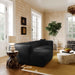 Tarra Fluffy Oversized Black Corduroy Modular LAF Sectional - Home And Beyond