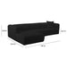 Tarra Fluffy Oversized Black Corduroy Modular LAF Sectional - Home And Beyond