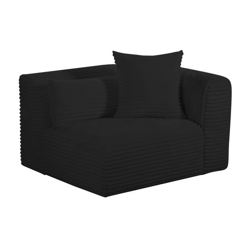 Tarra Fluffy Oversized Black Corduroy Modular RAF Corner Chair - Home And Beyond