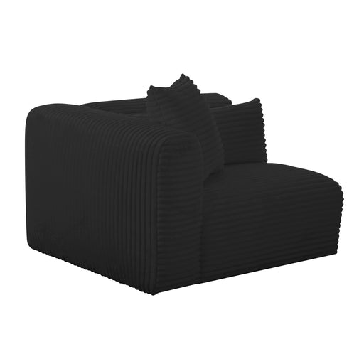 Tarra Fluffy Oversized Black Corduroy Modular LAF Corner Chair - Home And Beyond