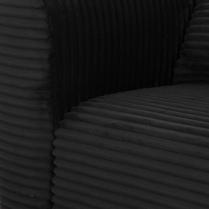 Tarra Fluffy Oversized Black Corduroy Modular LAF Corner Chair - Home And Beyond