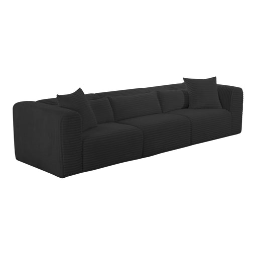 Tarra Fluffy Oversized Black Corduroy Modular Sofa - Home And Beyond