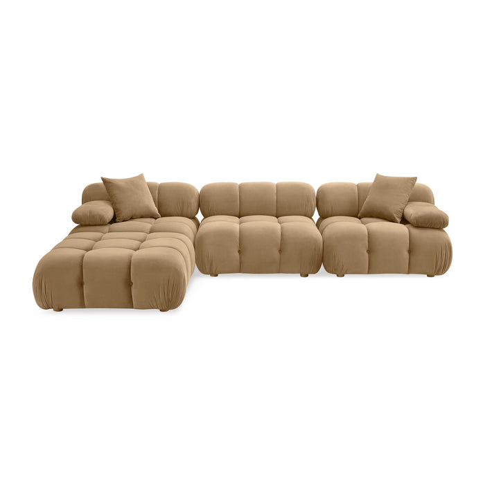 Calliope Cafe Au Lait Performance Velvet 4-piece Modular Sectional - Home And Beyond