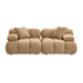 Calliope Cafe Au Lait Performance Velvet Modular Loveseat - Home And Beyond