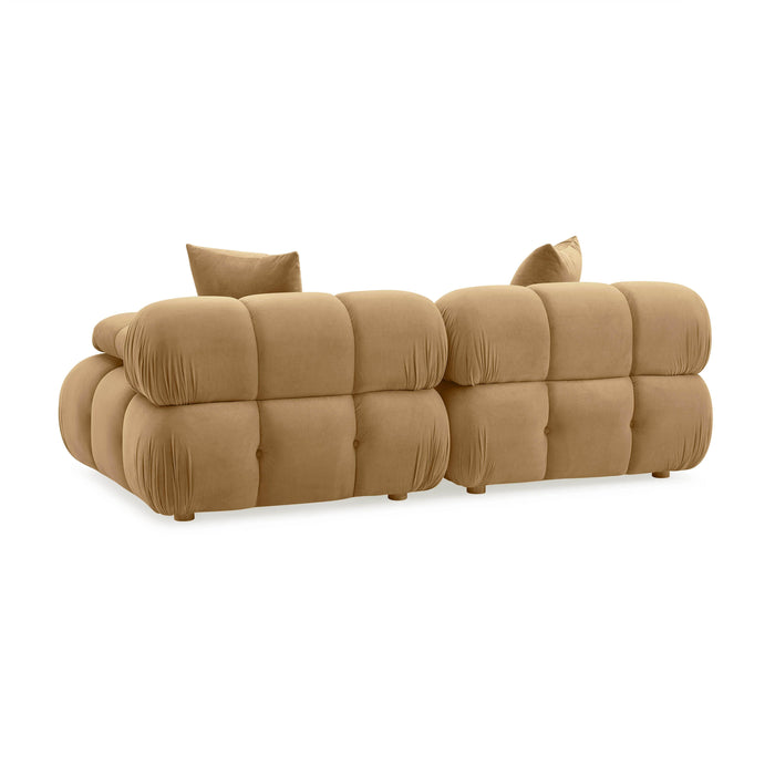 Calliope Cafe Au Lait Performance Velvet Modular Loveseat - Home And Beyond