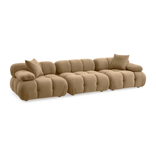 Calliope Cafe Au Lait Performance Velvet Modular Sofa - Home And Beyond