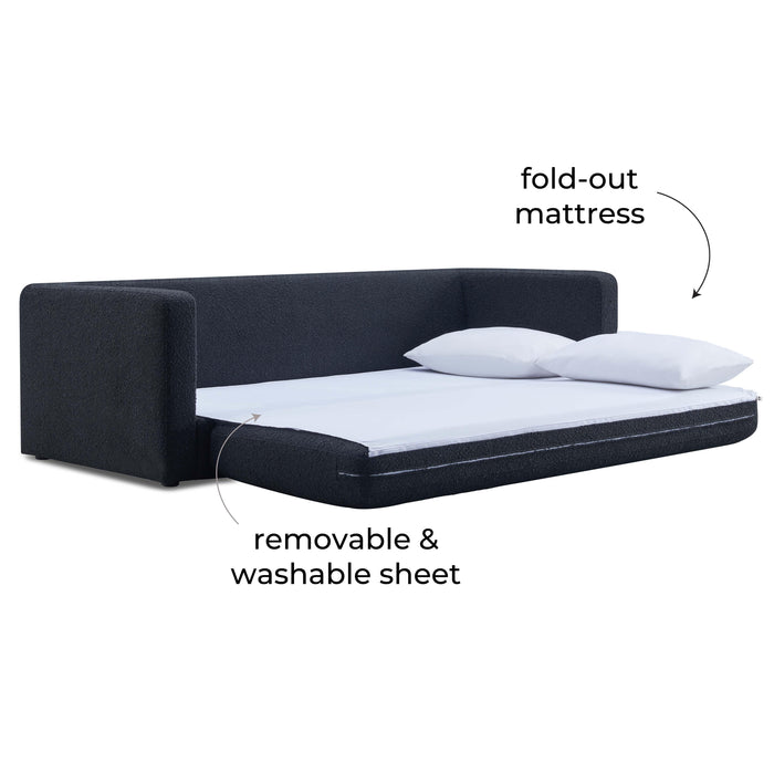 Ryan Black Boucle Sofa Bed - Home And Beyond