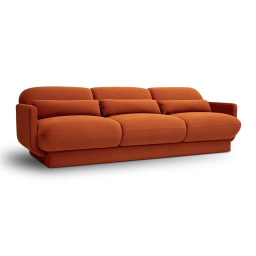 Azalea Rust Orange Velvet Sofa - Home And Beyond