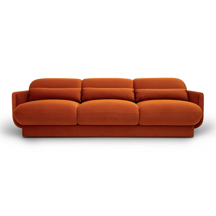 Azalea Rust Orange Velvet Sofa - Home And Beyond