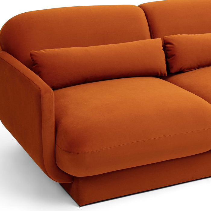 Azalea Rust Orange Velvet Sofa - Home And Beyond