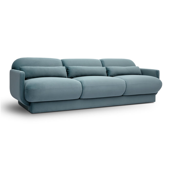 Azalea Powder Blue Velvet Sofa - Home And Beyond