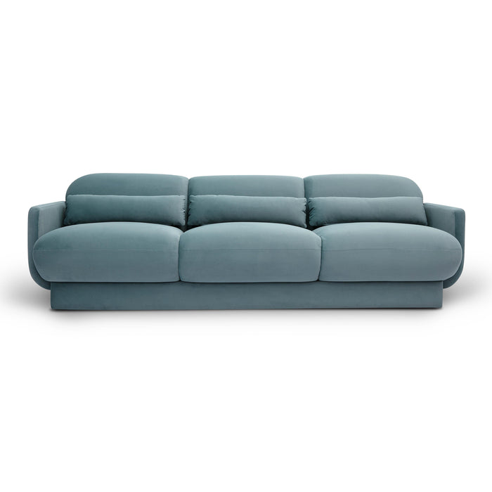 Azalea Powder Blue Velvet Sofa - Home And Beyond