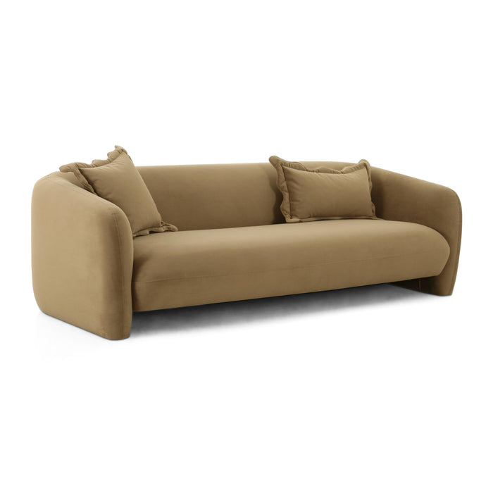 Lou Cafe Au Lait Performance Velvet Sofa - Home And Beyond