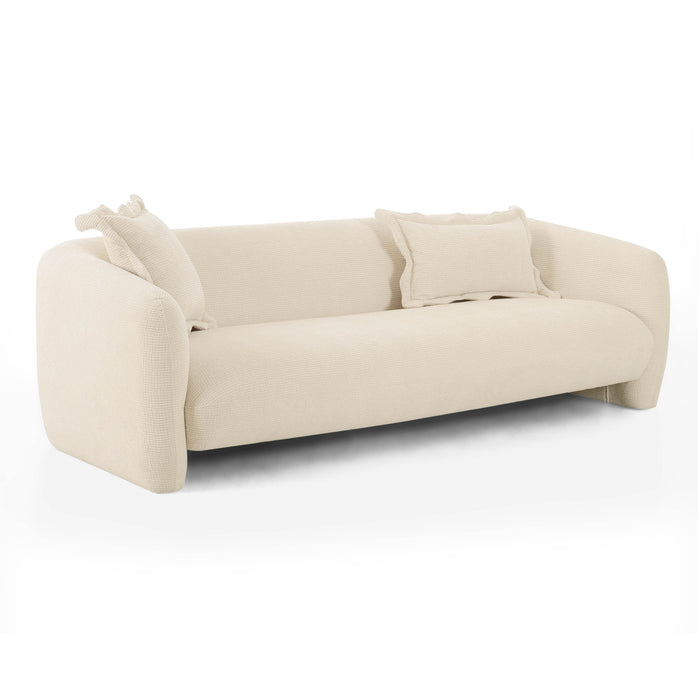 Lou Sandstone Textured Fabric Sofa - Home And Beyond