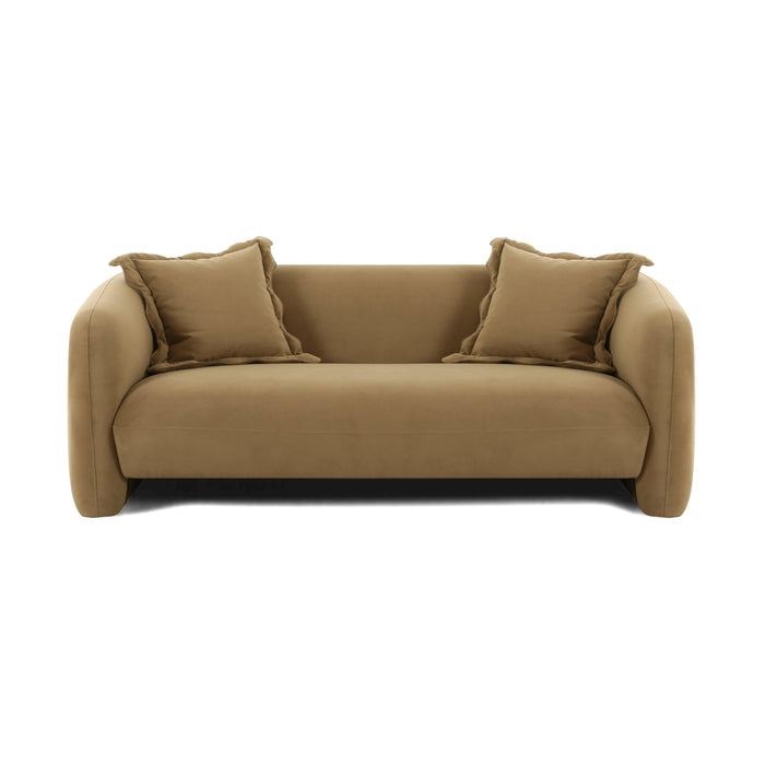 Lou Cafe Au Lait Performance Velvet Loveseat - Home And Beyond