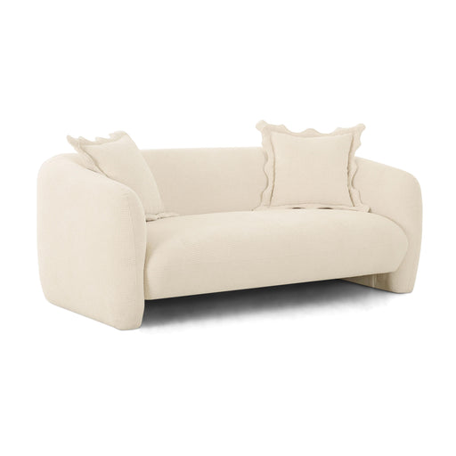 Lou Sandstone Textured Fabric Loveseat - Home And Beyond