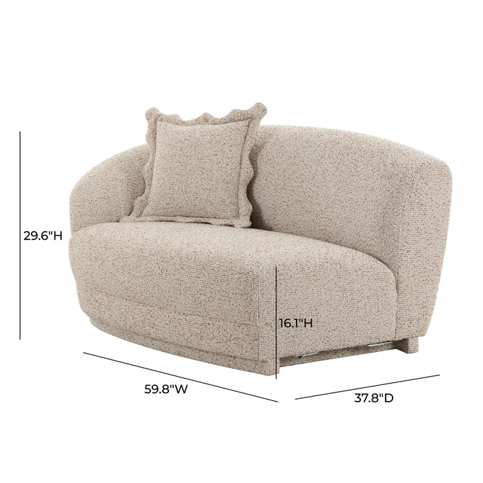 Marion Two-Tone Textured Boucle Loveseat - LAF - Home And Beyond