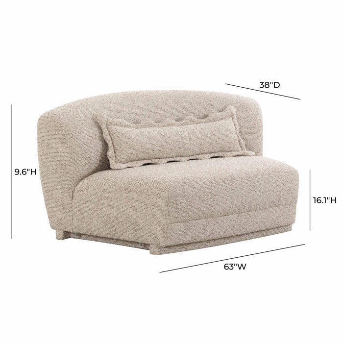 Marion Two-Tone Textured Boucle Armless Loveseat - Home And Beyond