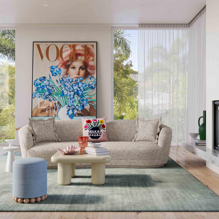 Marion Two-Tone Textured Boucle Loveseat - RAF - Home And Beyond