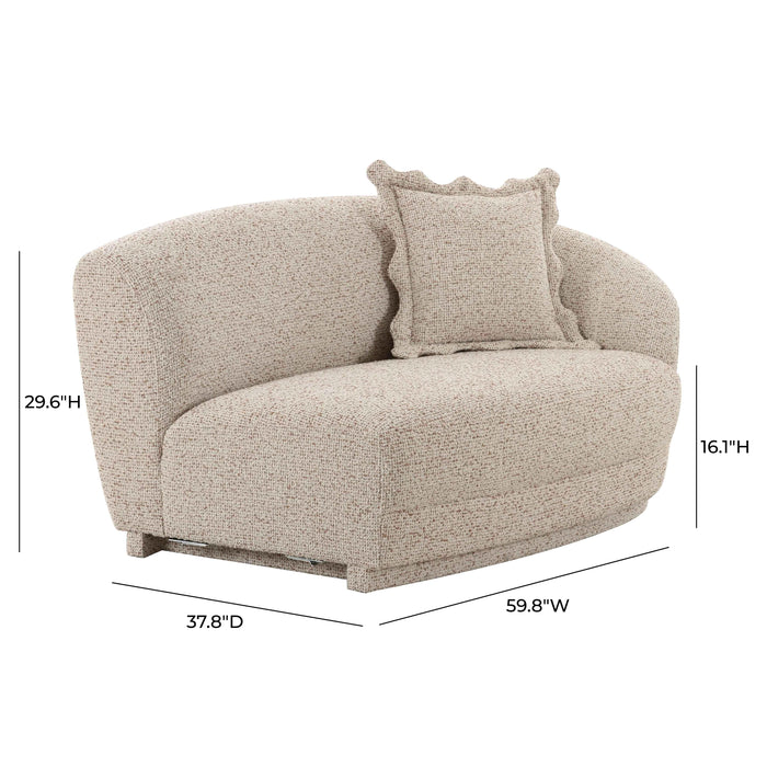 Marion Two-Tone Textured Boucle Loveseat - RAF - Home And Beyond